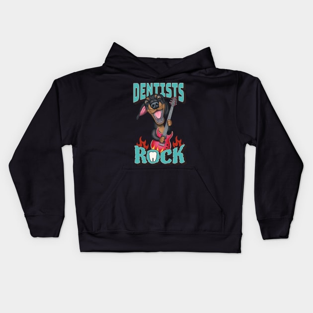 Dentists Rock Kids Hoodie by Danny Gordon Art